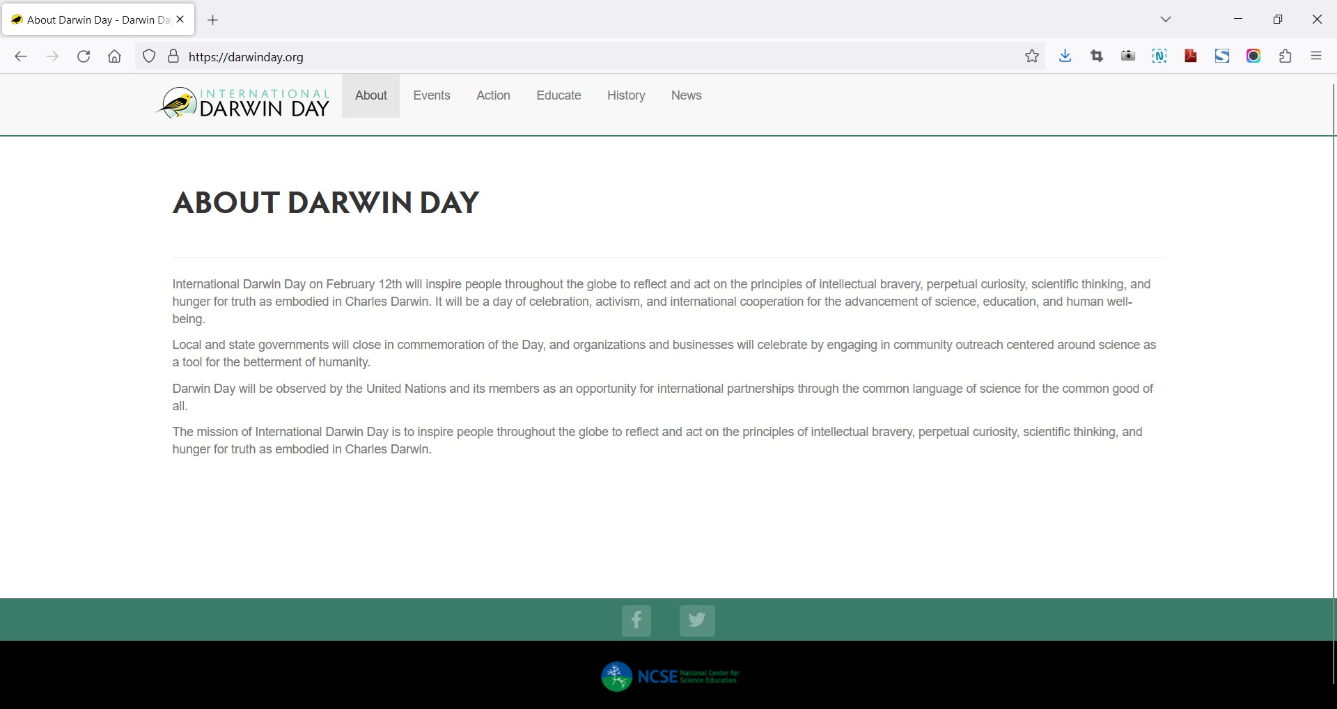 Darwin Day sponsored by NCSE