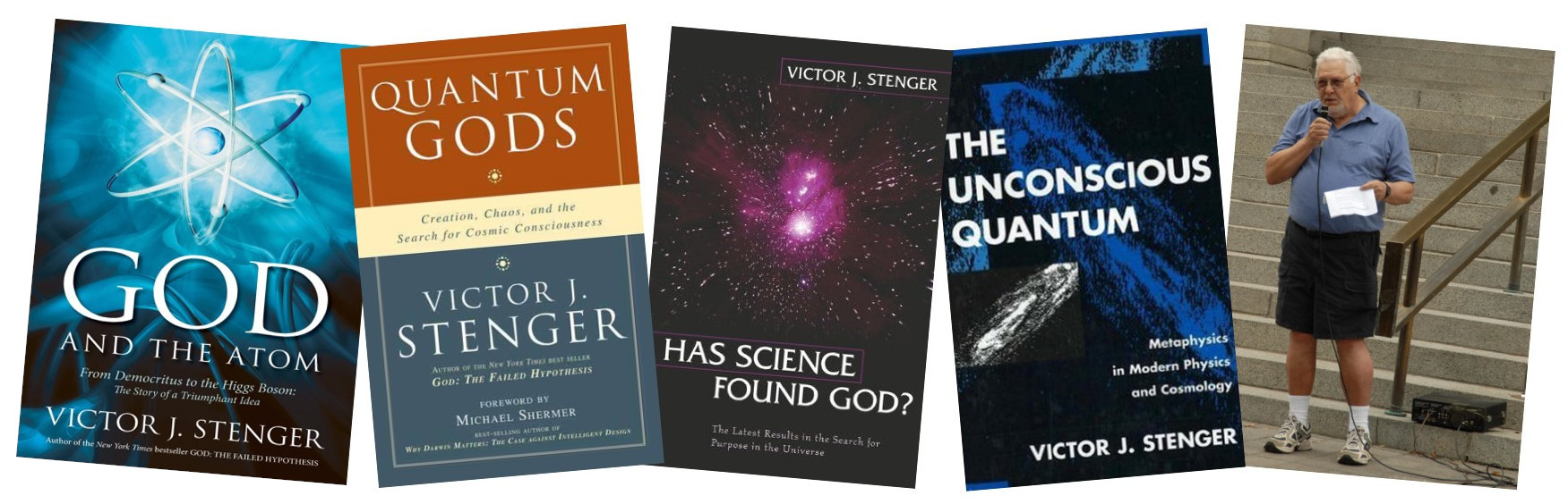 New Atheist Victor J. Stenger and some of his typical atheist books