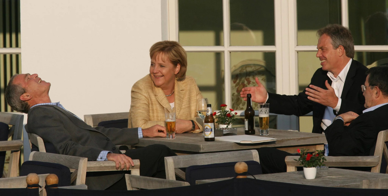 In 2007, President George W. Bush thoroughly enjoyed a non-alcoholic beer while he met with German Chancellor Angela Merkel and former British and Italian prime ministers Tony Blair and Romano Prodi in Germany.