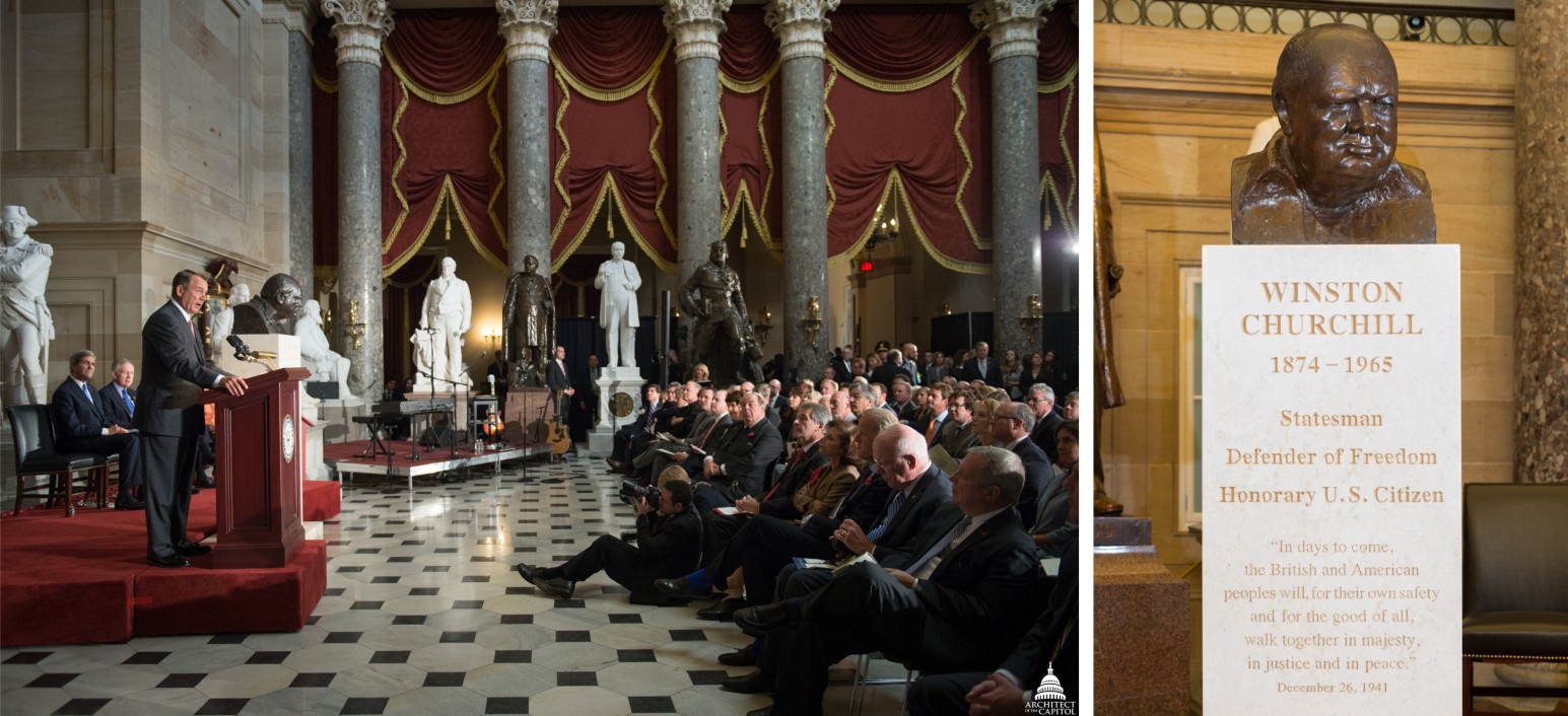 'Sir' Winston Churchill Bust at the US Capitol... 'Defender of Freedom'