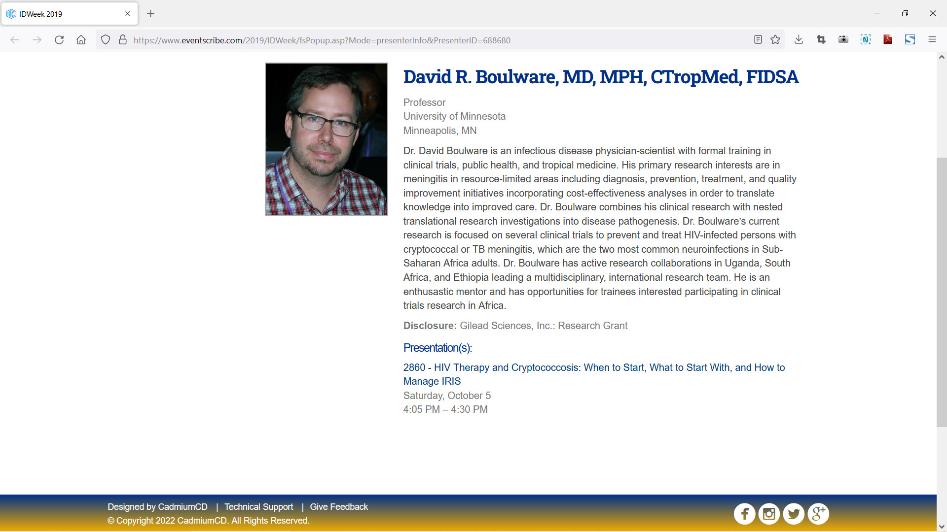 David R. Boulware is sponsored by Gilead Sciences