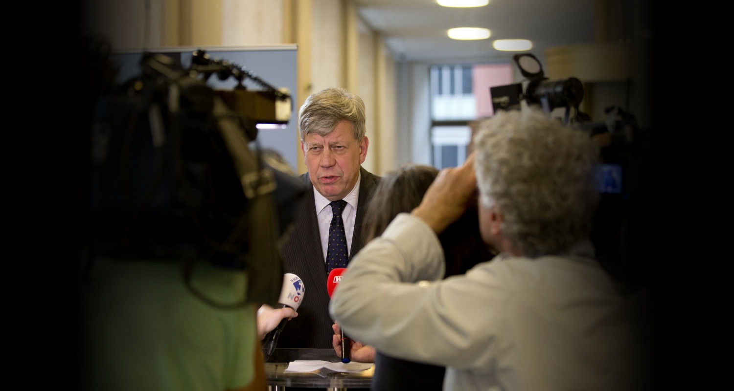 Dutch Minister of Security and Justice Ivo Opstelten speaks during a press conference regarding Malaysia Airlines