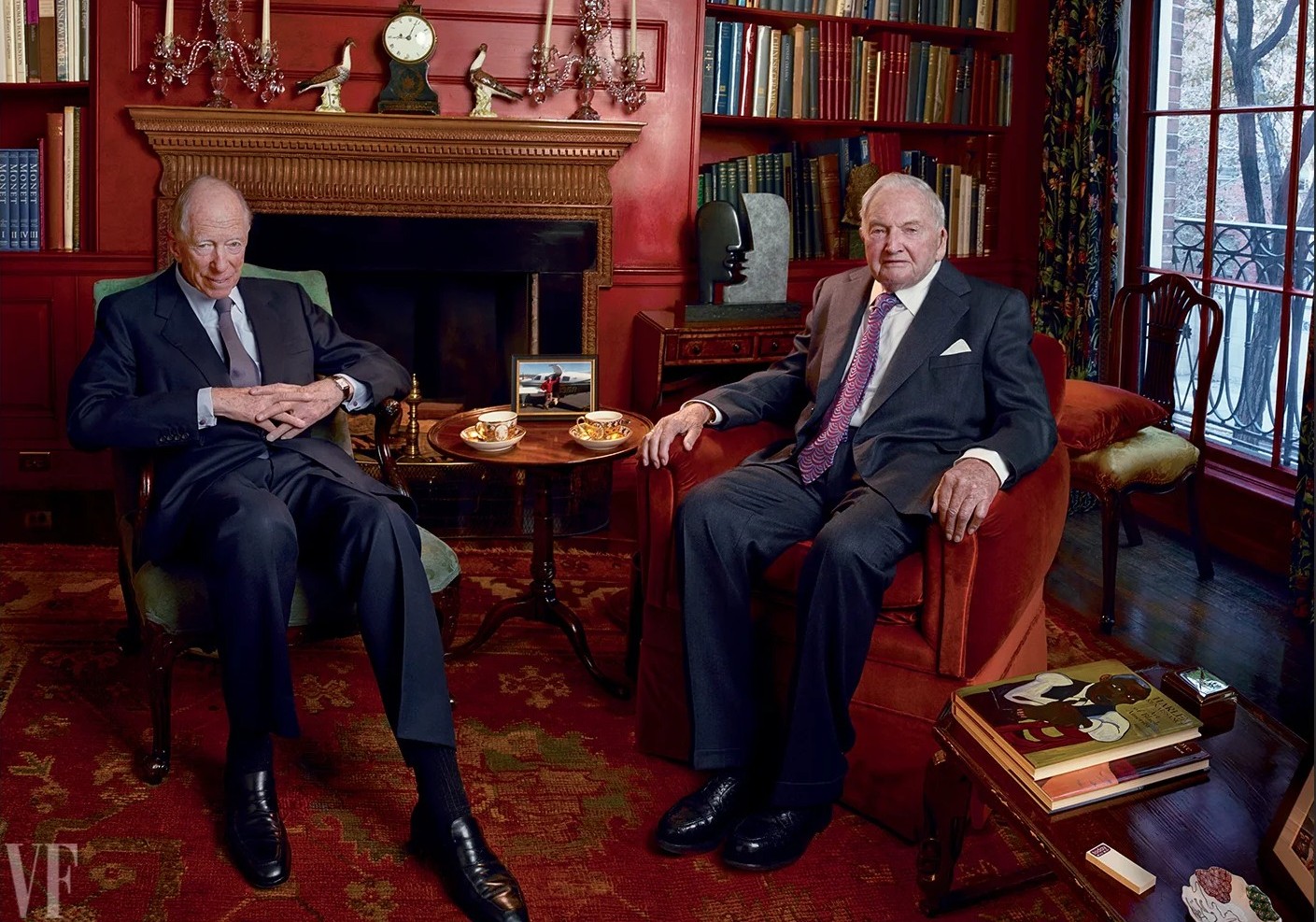 Lord Jacob Rothschild and David Rockefeller, photographed at the latter’s residence