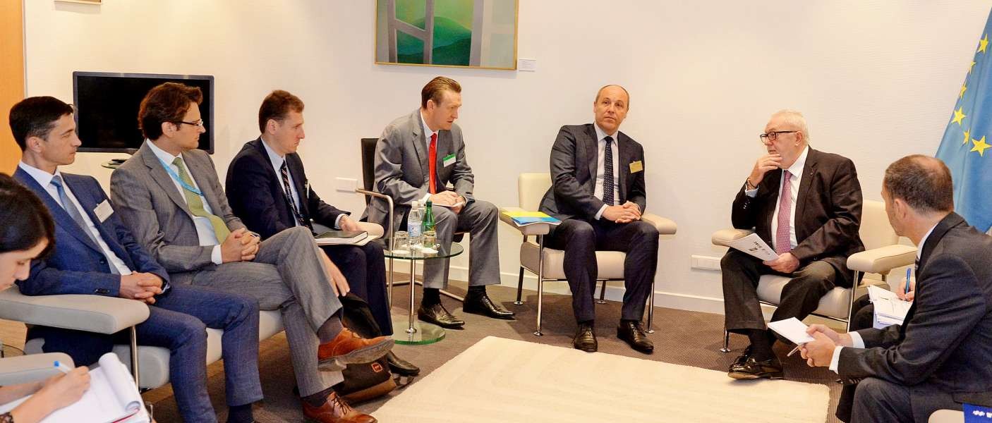 Neo-Nazi Andriy Parubiy with President of PACE Pedro Agramunt