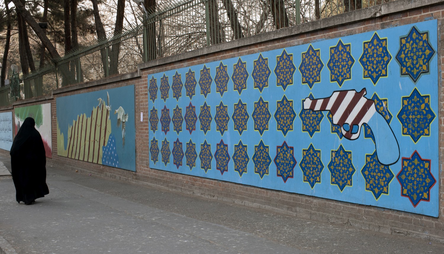 Graffiti at U.S. embassy in Tehran, Iran